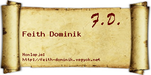 Feith Dominik névjegykártya